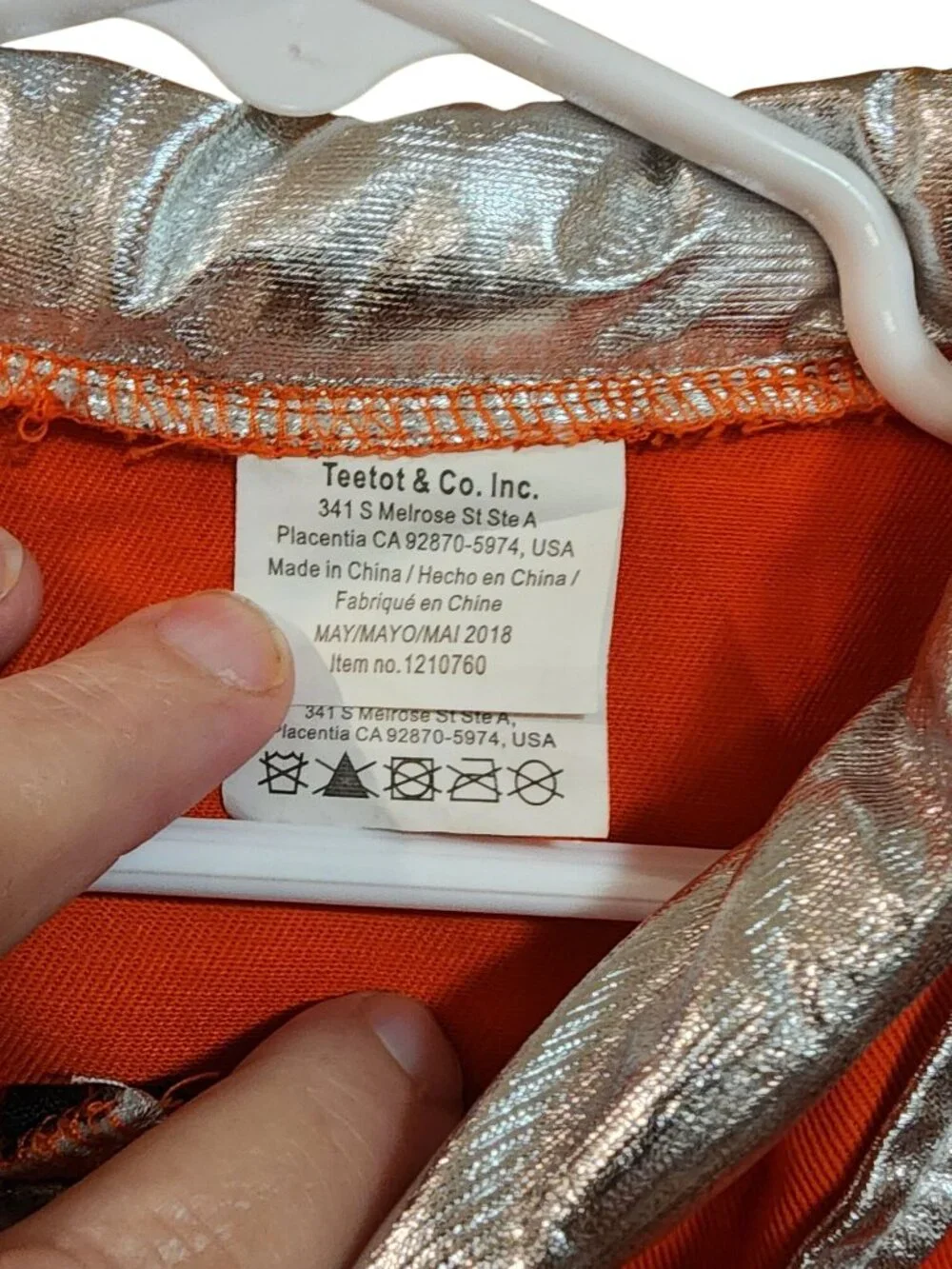 Teetot Astronaut Costume Child Size Small 4 Halloween Orange Jumpsuit